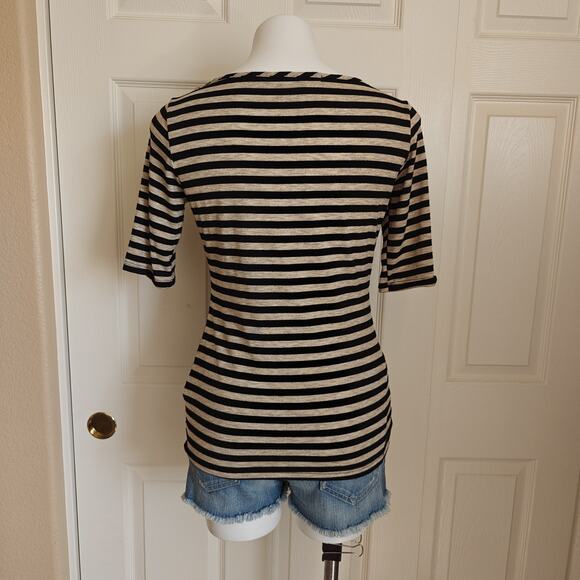 Green Envelope striped tee sz M - Picture 4 of 8
